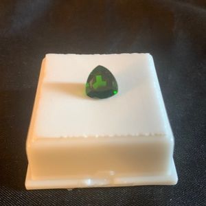 Trillion cut chrome diopside approximately 1.70 carats 9 x 9 mm.